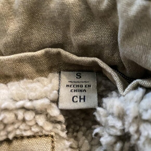 Levis Jacket Mens Small Olive Green Sherpa Lined Field Military Utility Canvas - Picture 5 of 12